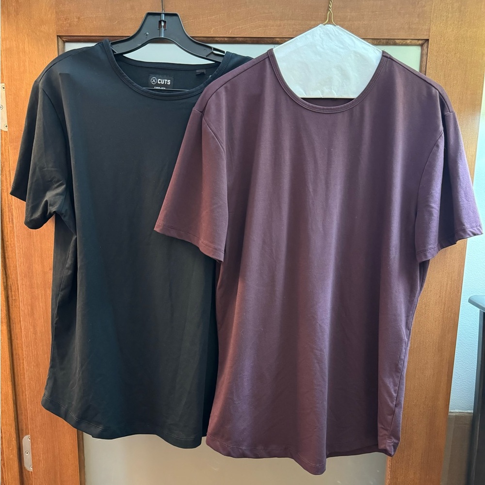 Cuts Clothing Short Sleeve Tees in Black and Plum
